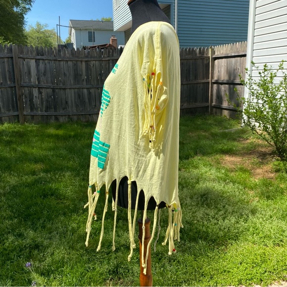 Vintage 90’s  St. Martin’s Palm Tree Fringe Beaded T-shirt Cover-Up - Picture 4 of 10